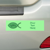 IXOYE Christelijk Vissymbool - Groen Pergament Bumpersticker (Op auto)