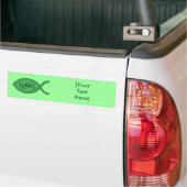 IXOYE Christelijk Vissymbool - Groen Pergament Bumpersticker (Op Truck)