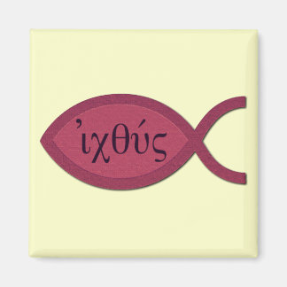 IXOYE Christelijk vissymbool - rood perkament Magneet