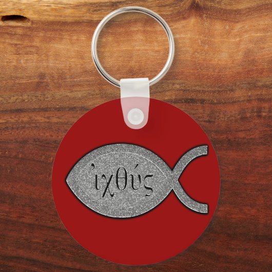 IXOYE Christelijk vissymbool - Steeneffect Sleutelhanger (Voorkant)