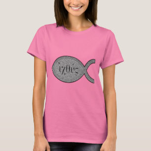 IXOYE Christelijk vissymbool - Steeneffect T-shirt