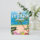 Ixtapa Mexico strandposter Briefkaart (Staand voorkant)