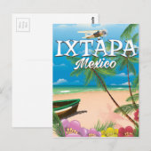 Ixtapa Mexico strandposter Briefkaart (Voorkant / Achterkant)