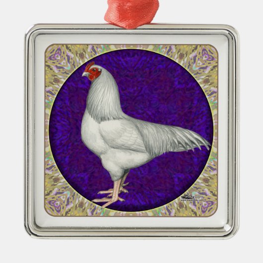 Ixworth Rooster Metalen Ornament (Voorkant)