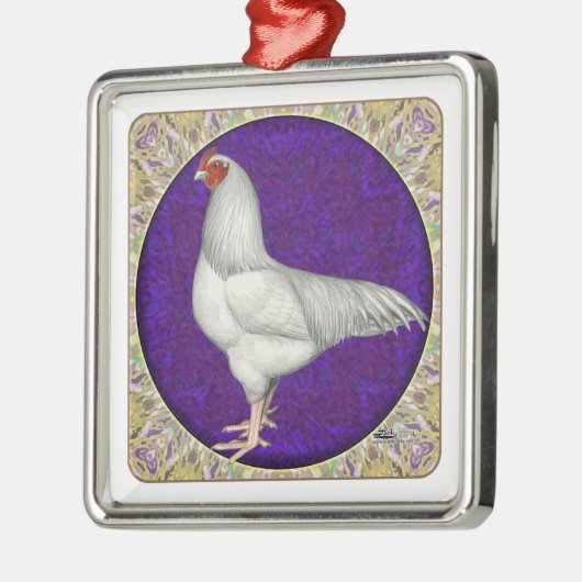 Ixworth Rooster Metalen Ornament (Links)