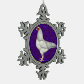 Ixworth Rooster Tin Sneeuwvlok Ornament (Links)
