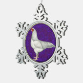 Ixworth Rooster Tin Sneeuwvlok Ornament (Rechts)