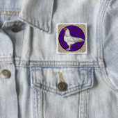 Ixworth Rooster Vierkante Button 5,1 Cm (In situ)