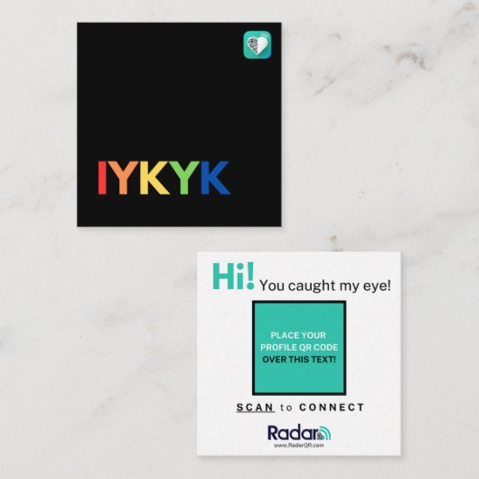 IYKYK Pride Vierkante Visitekaartje (Voorkant / Achterkant)