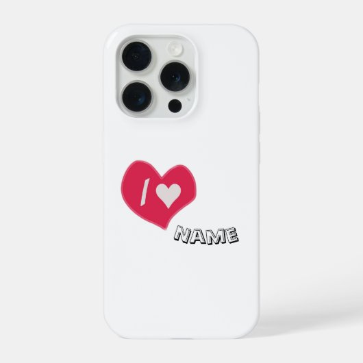 “I🤍You Heart – Cute Romantic Gift Design” iPhone Hoesje (Achterkant)