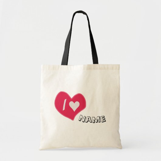 “I🤍You Heart – Cute Romantic Gift Design” Tote Bag (Voorkant)