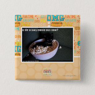 Iz de scawy film eicellen nu? vierkante button 5,1 cm