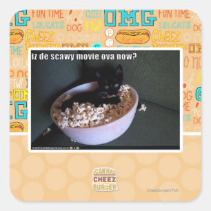 Iz de scawy film eicellen nu? vierkante sticker