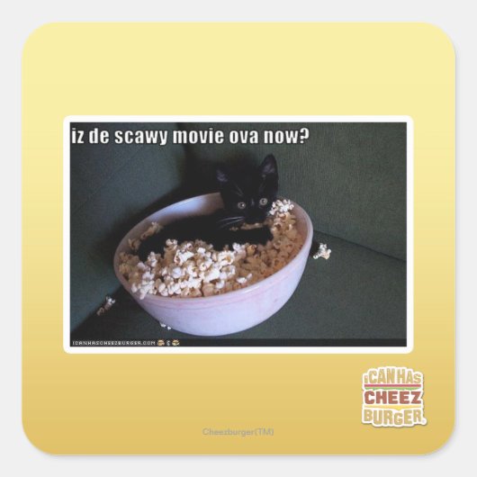 Iz de scawy film eicellen nu? vierkante sticker (Voorkant)