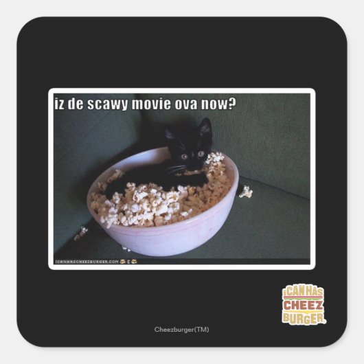 Iz de scawy film eicellen nu? vierkante sticker (Voorkant)