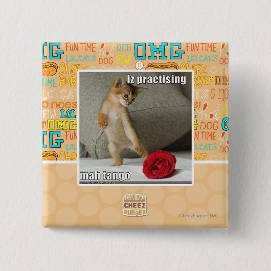 Iz die mah tango oefent vierkante button 5,1 cm (Voorkant)