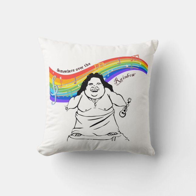 IZ Kamakawiwoole ergens over de regenboog   Kussen (Voorkant)