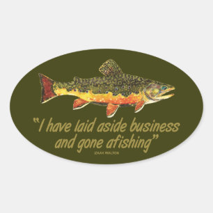 Izak Walton Vist Quote Ovale Sticker