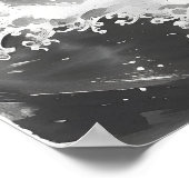 Izanami en Izanagi Zwart-witte speer Poster (Hoek)