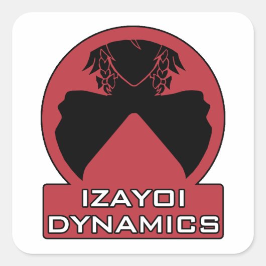 Izayoi Dynamics Logo met tekst Vierkante Sticker (Voorkant)