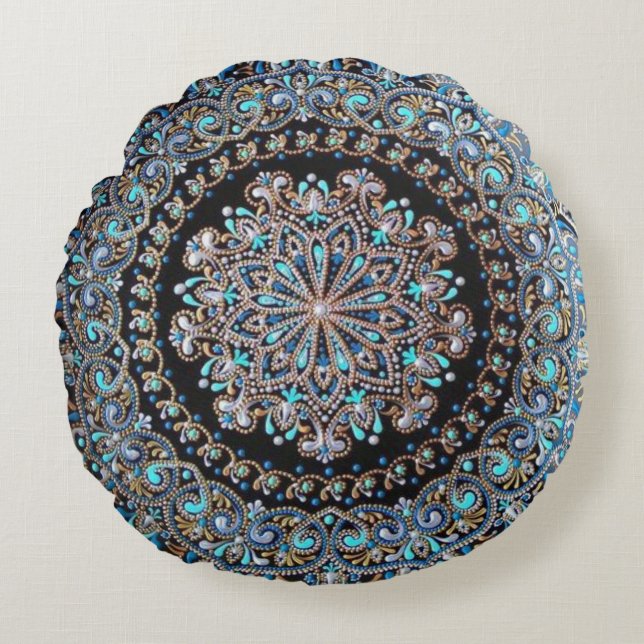 ize: Ronde Sierkussen (16") Zazzle kussens nu c (Voorkant)