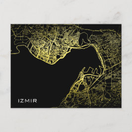 Izmir Gold Style Art Map Briefkaart