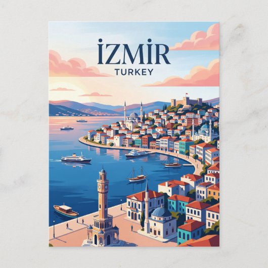 İzmir Silhouet Turkije Briefkaart (Voorkant)