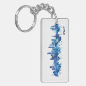 Izmir Turkey Skyline Blue Sleutelhanger (Voorkant Links)