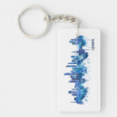 Izmir Turkey Skyline Blue Sleutelhanger (Voorkant)