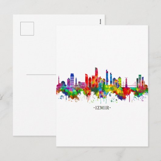 Izmir Turkey Skyline Feestdagenkaart (Voorkant / Achterkant)