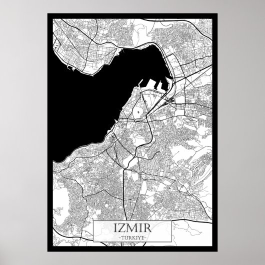 İzmir Turkije Kaart Poster (Voorkant)