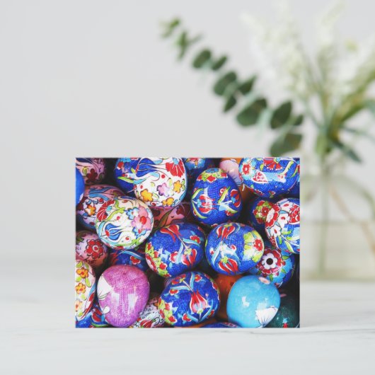 Iznik Design Ceramic Eggs Briefkaart (Staand voorkant)