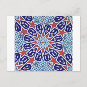 Iznik Floral Etnische Tribale Turks Mosaic Pottery Briefkaart