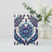 Iznik Floral Etnische Tribale Turks Mosaic Pottery Briefkaart (Staand voorkant)
