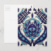 Iznik Floral Etnische Tribale Turks Mosaic Pottery Briefkaart (Voorkant / Achterkant)