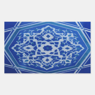 Iznik Floral Etnische Tribale Turkse mozaïekaarte Rechthoekige Sticker