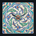 iznik keramiek vierkante klok<br><div class="desc">Traditioneel voor de florale dezigering van Turkije. Kleurfoto van het Topkapi-paleis in Istanbul,  Turkije</div>