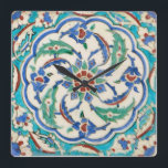 iznik keramiek vierkante klok<br><div class="desc">Traditioneel voor de florale dezigering van Turkije. Kleurfoto van het Topkapi-paleis in Istanbul,  Turkije</div>