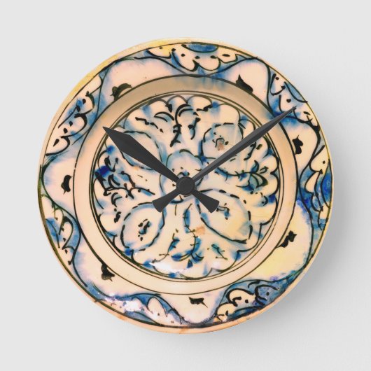 Iznik Pattern Wall Clock Ronde Klok (Voorkant)