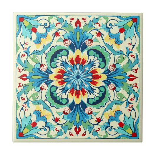 Iznik Sunlit Bouquet Tegeltje (Voorkant)