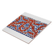 iznik-tegel in rode kleur tegeltje (Zijkant)