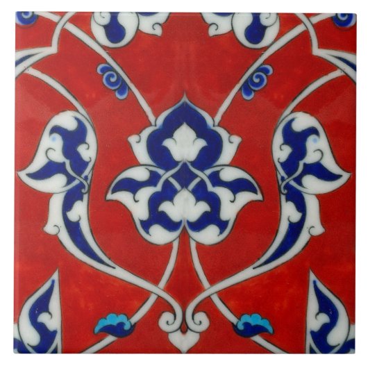 iznik-tegel in rode kleuren tegeltje (Voorkant)
