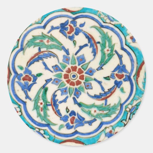 iznik-tegel ronde sticker (Voorkant)