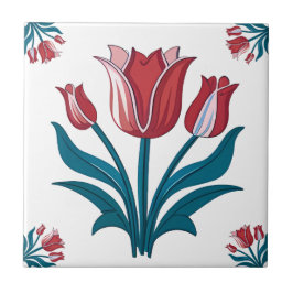 Iznik Tulip Floral Pattern Keramische Tegel Tegeltje
