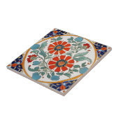 Iznik Turkish Flowers Rood Sinaasappel Blauw Groen Tegeltje (Zijkant)