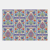 Iznik - Turkish Ottoman pattern with flowers tulip Inpakpapier Vel (Voorkant 3)
