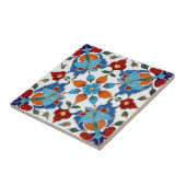 Iznik Turks Bloem Rood Sinaasappel Blauw Wit Bloem Tegeltje (Zijkant)