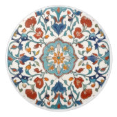 Iznik Turks Bloemen  Antiek Stijl Keramische Knop (Voorkant)
