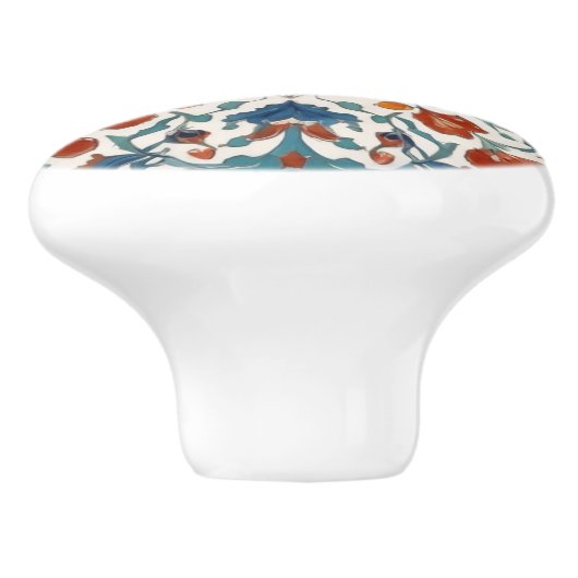 Iznik Turks Bloemen Antiek Stijl Keramische Knop (Zijkant)