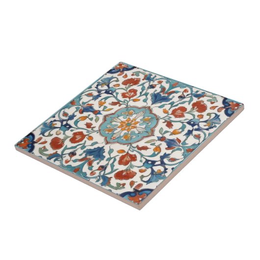 Iznik Turks Bloemen  Antiek Stijl Tegeltje (Zijkant)